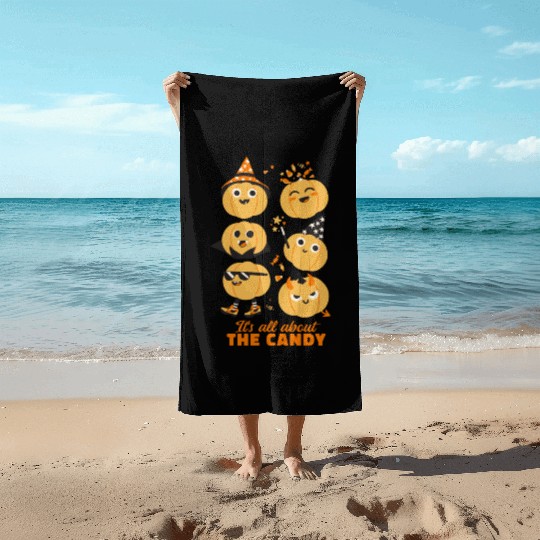 Halloween Pumpkin Cute Kids Candy Beach Towels