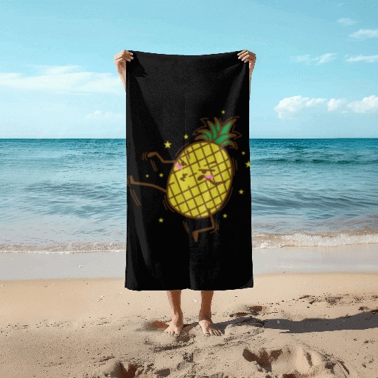 Karate Pineapple Tropical Sweet Fruit Beach Towels