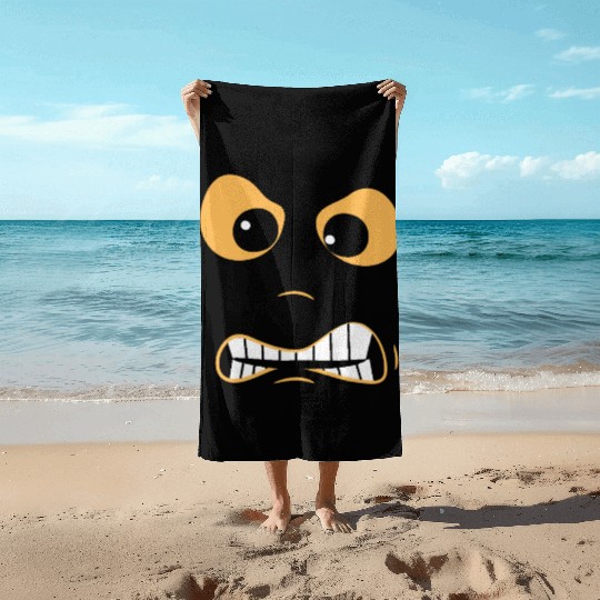 Face Character Design Beach Towels