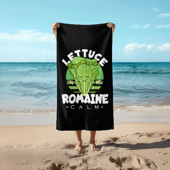Lettuce Romaine Calm Mindfulness Vegan Yoga Lover Beach Towels