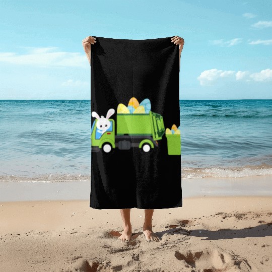 Garbage Truck Easter Bunny Egg Hunt Toddler Kids B Beach Towels