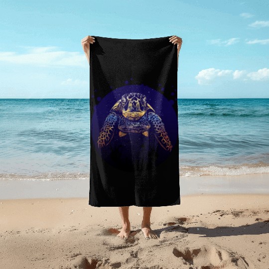 Sea Life - Colorful Sea Turtle Beach Towels