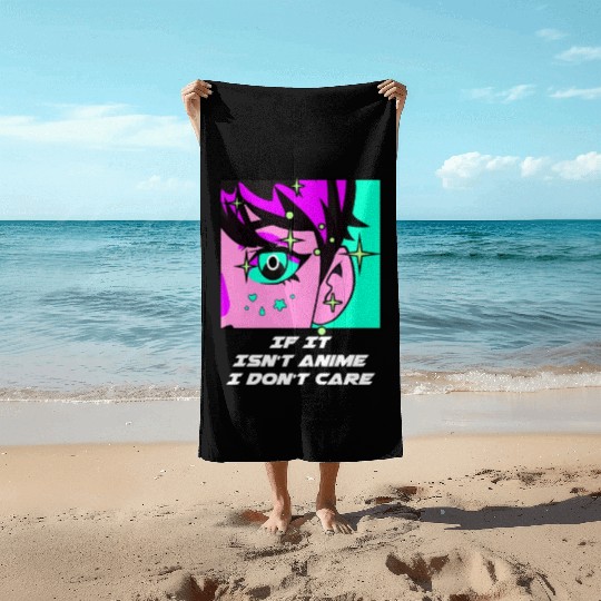 If It Isnt Anime I Dont Care Manga Introvert Beach Towels