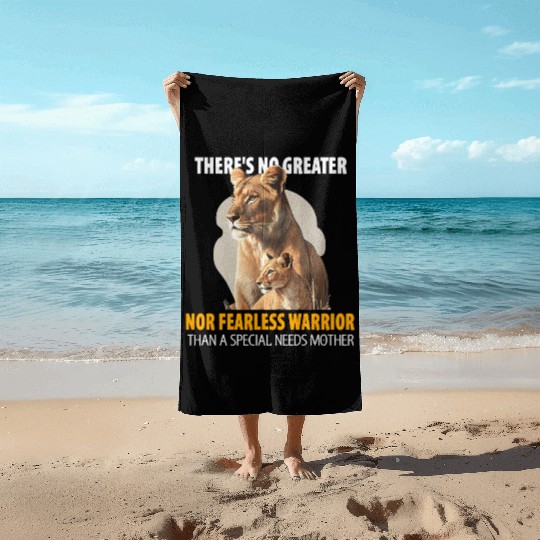 A Fearless Mother And Her Cub Beach Towels