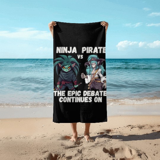 Ninja vs Pirate, Debate Beach Towels