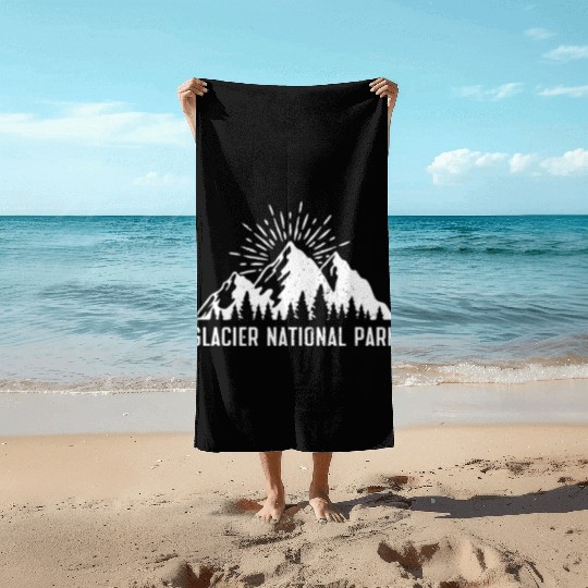 Glacier National Park Mountaineers Mountain lover Beach Towels