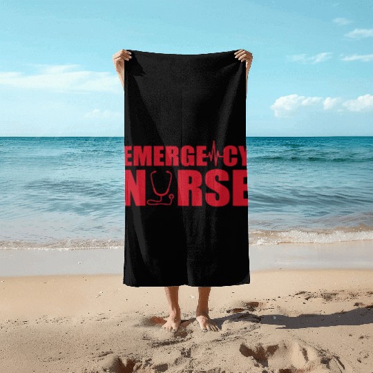 Great ER Nurse Apparel RN Nursing Emergency Nurses Beach Towels