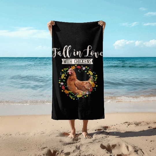 Women Chicken Lover Fall Autumn Farmer170 Beach Towels