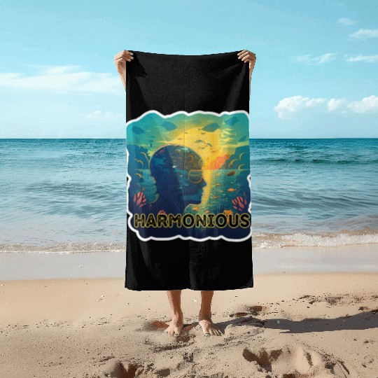 Harmonious Depths Journey into Ocean Vibes Beach Towels