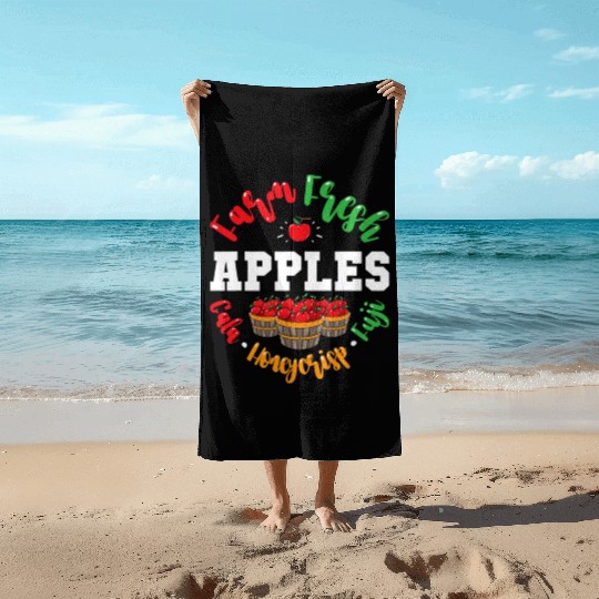 Apple Picking Farmer Fall For Toddlers Kids Women Beach Towels