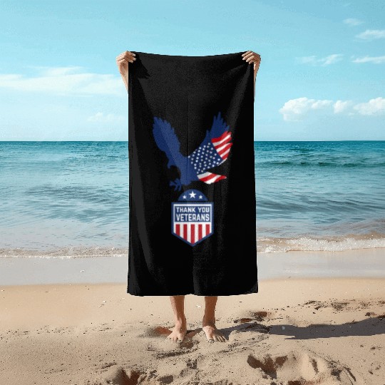 Happy Memorial Day Thank you Veterans American Beach Towels