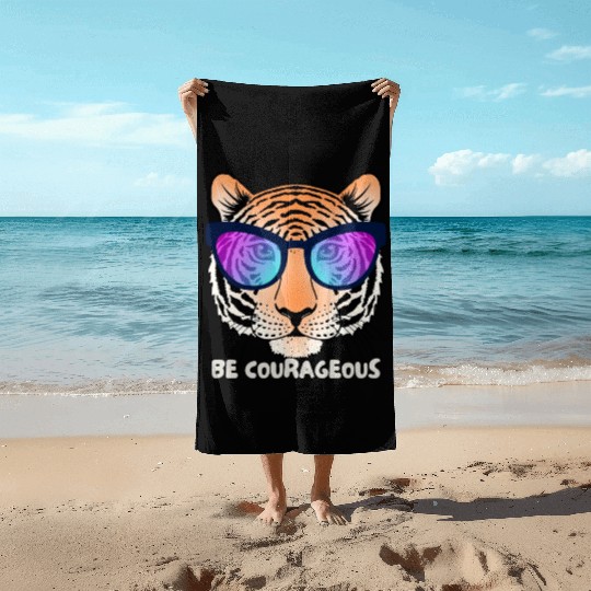 Be Courageous like a Lion Beach Towels