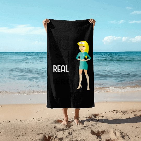 Nurse Aur Real Hero Cartoon Beach Towels