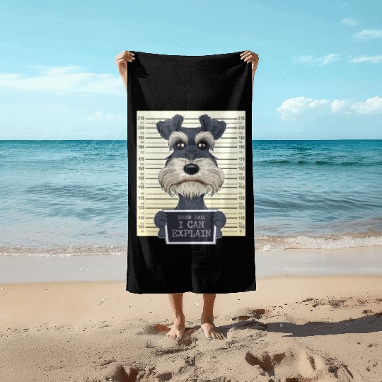 Miniature Schnauzer Dad I Miniature Schnauzer Beach Towels