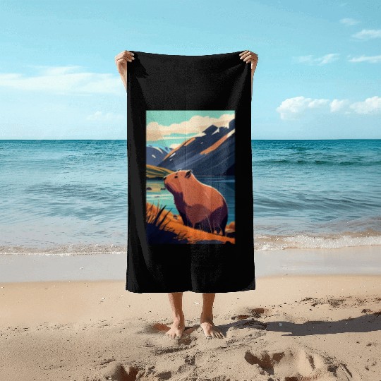 Capybara Nature Capibara Beach Towels