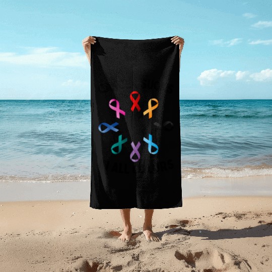Cancer Sucks In All Colors Cancer Awareness Ribbon Beach Towels