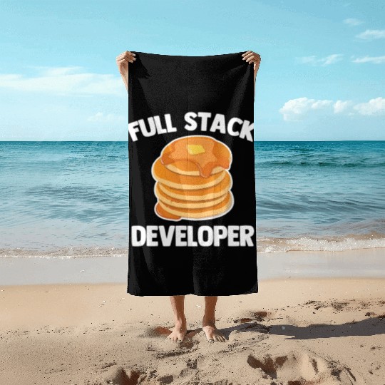 Full Stack Developer Funny Computer Science Beach Towels