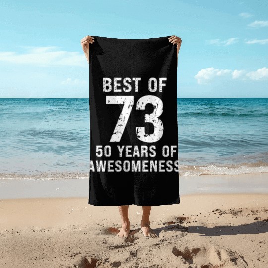 Best of 1973 vintage birthday 50th birthday Beach Towels