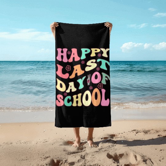 Groovy Happy Last Day of School Teacher Student Beach Towels