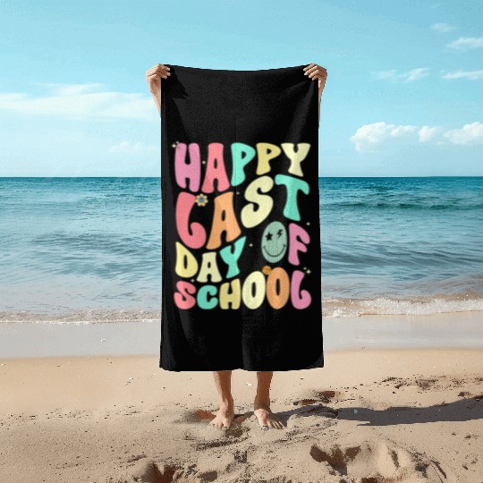 Groovy Happy Last Day of School Teacher Student Beach Towels