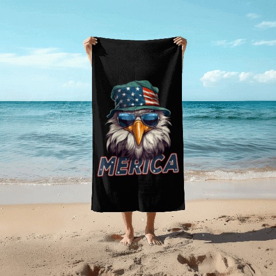 Proud American Independence Day Freedom Beach Towels