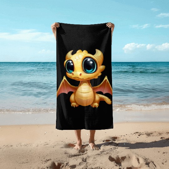 CUTE DRAGON MEDIEVAL PETS LIZARD GECKO ANIMALS Beach Towels