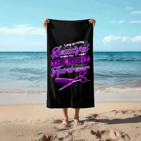 Hairdresser People Beautiful Barber Hairstylist Beach Towels