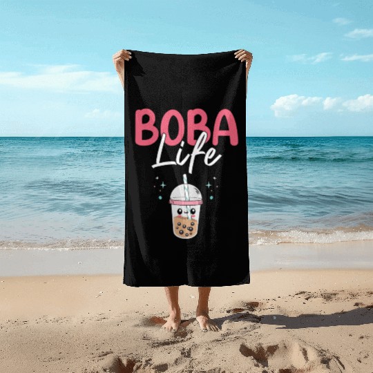 Boba Life Bubble Tea Lover Boba Tea Drinker Korean Beach Towels