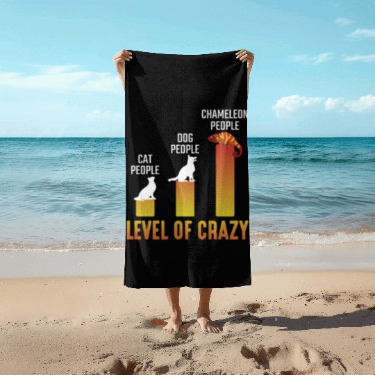 Crazy Chameleon Lover Herpetologist Reptile Owner Beach Towels
