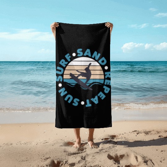 Sun Surf Sand Repeat Surfing Beach Towels Beach Towels
