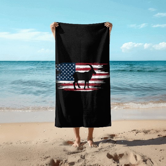 Funny Goat Farming Usa Goat Farmer Beach Towels