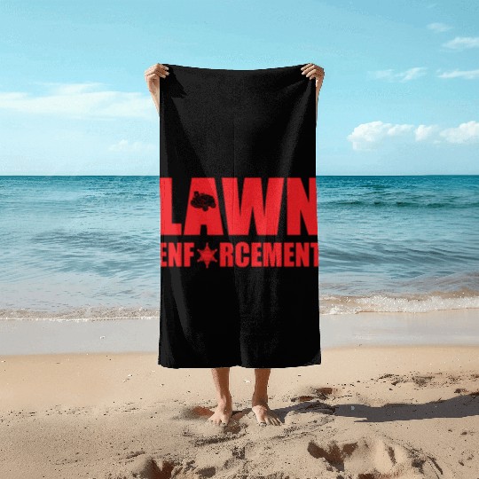 Funny Lawn Enforcement Outfit Grass Cutting Beach Towels