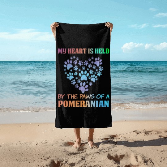 Love Pomeranian Beach Towels