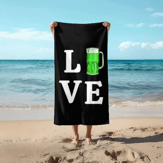 Love Green Beer Beach Towels