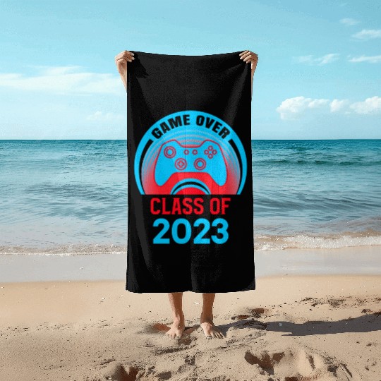 Game Over Class Of 2023 Beach Towels Students Funny