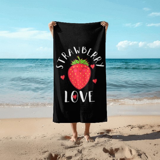 Strawberry Love Lover Fruit Smiling Farmer Greengr Beach Towels