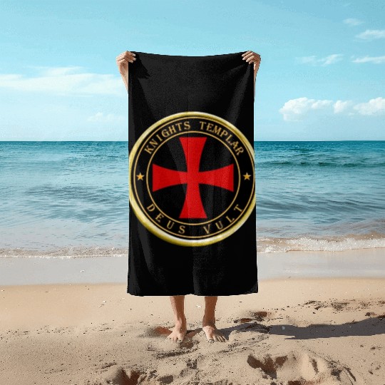 Knights Templar Deus Vult Beach Towels
