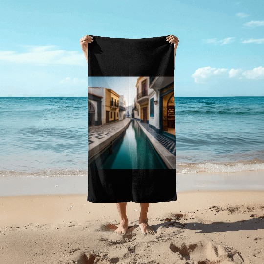 Fantasy pictures ,town Morocco ,city Tangier Beach Towels