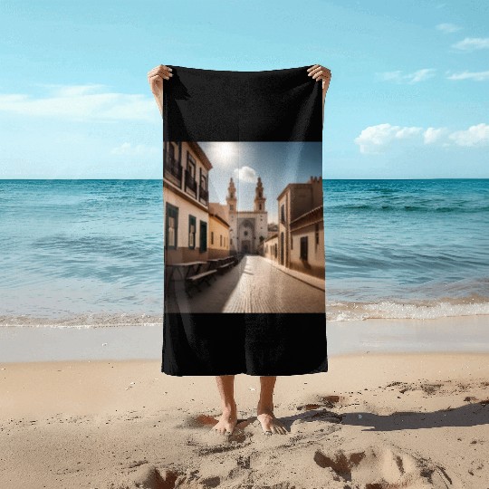 Fantasy pictures ,town Morocco ,city casablanca Beach Towels