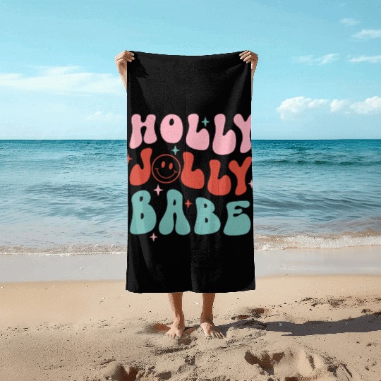 Holly Jolly Babe Beach Towels