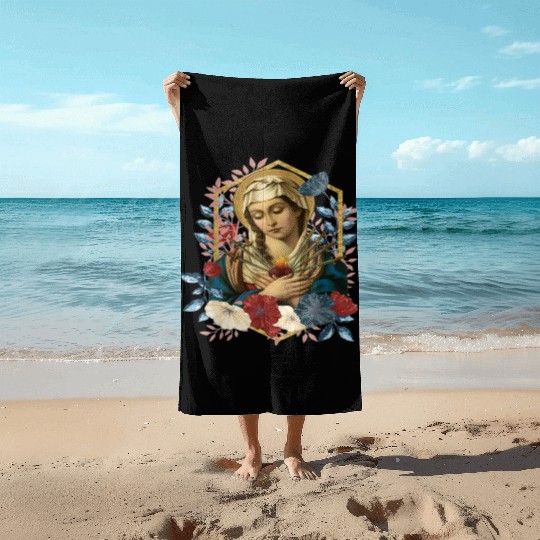Our Lady of Sorrows Beach Towels