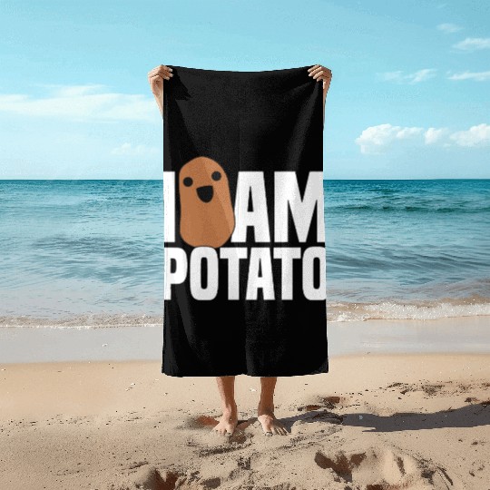 I Am Potato - Funny Potato, Food Beach Towels