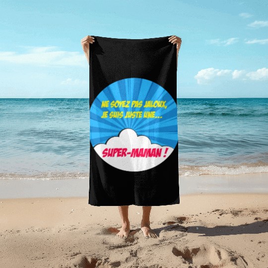 Super-mom super-hero. Best mom Mother's day Comics Beach Towels