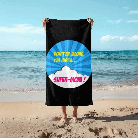 Super-mom super-hero. Best mom Mother's day Comics Beach Towels