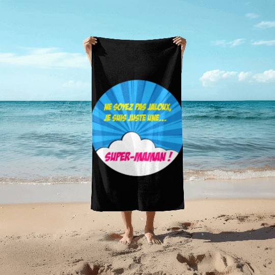 Super-mom super-hero. Best mom Mother's day Comics Beach Towels