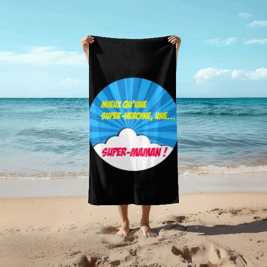 Super-mom super-hero. Best mom Mother's day Comics Beach Towels