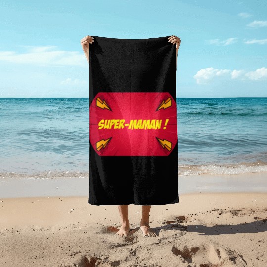 Super-mom super-hero. Best mom Mother's day Comics Beach Towels