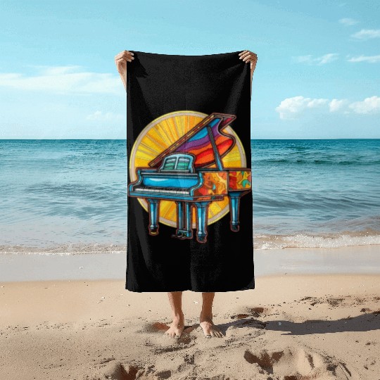 Vibrant Piano Beach Towels