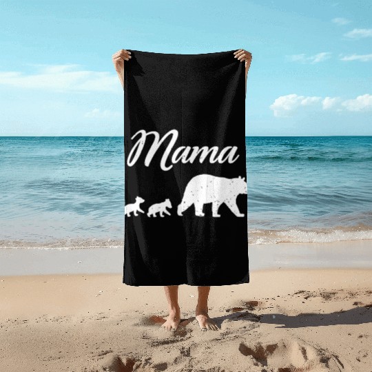 Mama Bear - With Two Cubs Twin Mom Mother's Day Gi Beach Towels