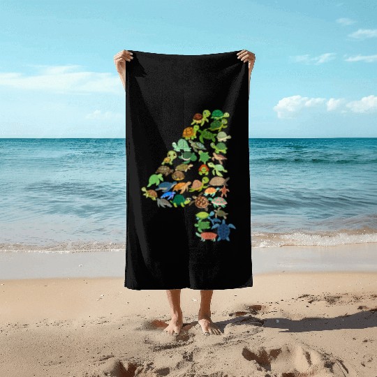 4th Birthday Sea Turtle Tortoise Theme 4 Year Old Beach Towels